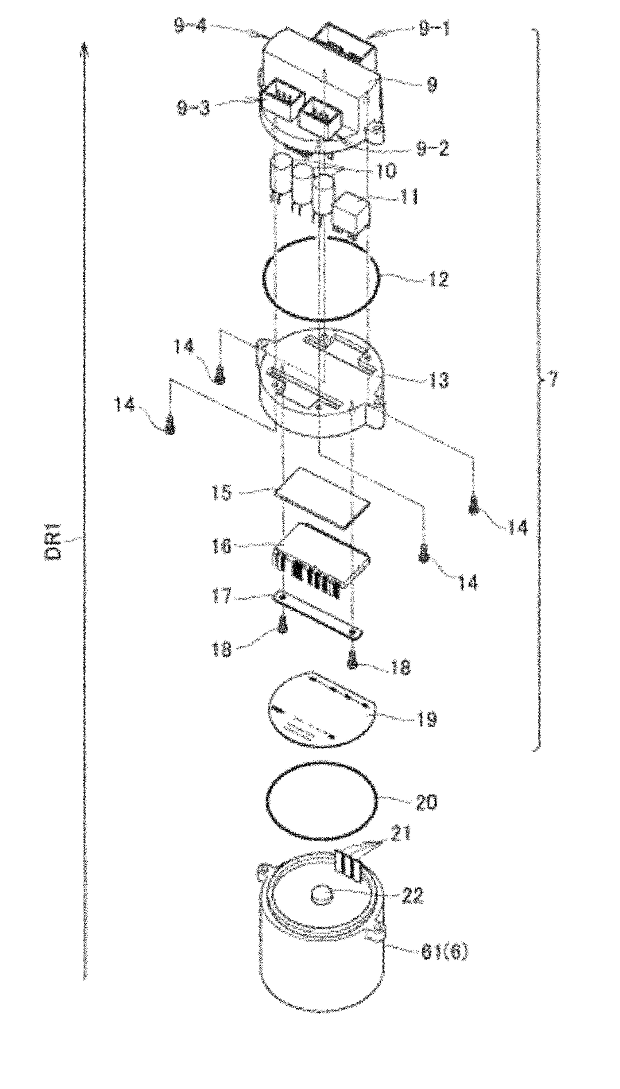 Motor drive device for electric power steering including heat sink and external connector