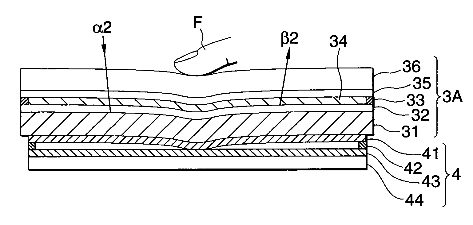 Touch type liquid-crystal display device and input detecting method