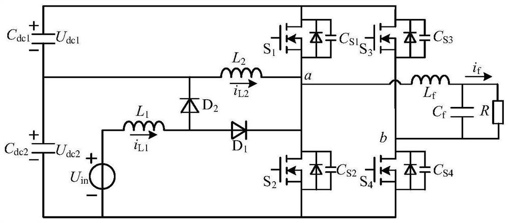 Single-phase single-stage boost inverter capable of realizing soft switching and control method