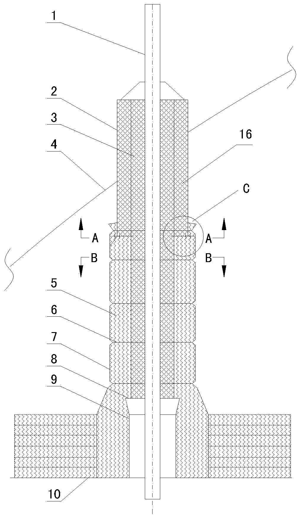 Low-temperature storage tank vault low-temperature pipeline sleeve cold insulating structure and mounting method thereof