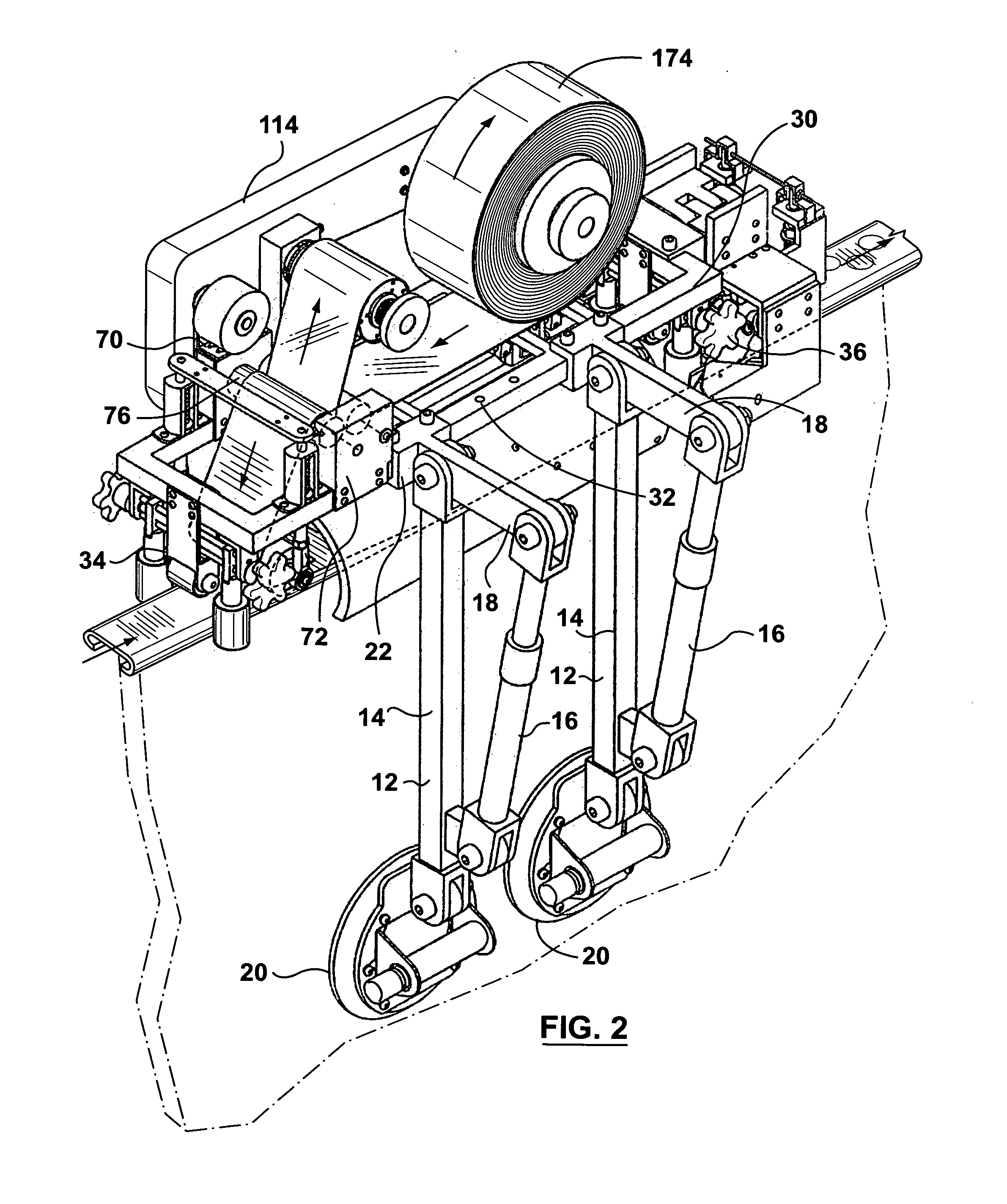 Method of and apparatus for applying a film optionally including advertising or other visible material, to the surface of a handrail for an escalator or moving walkway