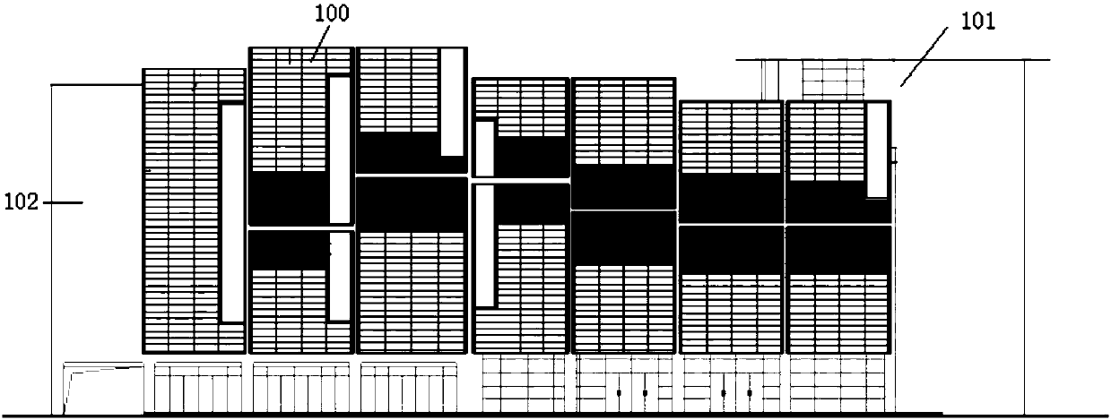 A foldable and openable building exterior sunshade system