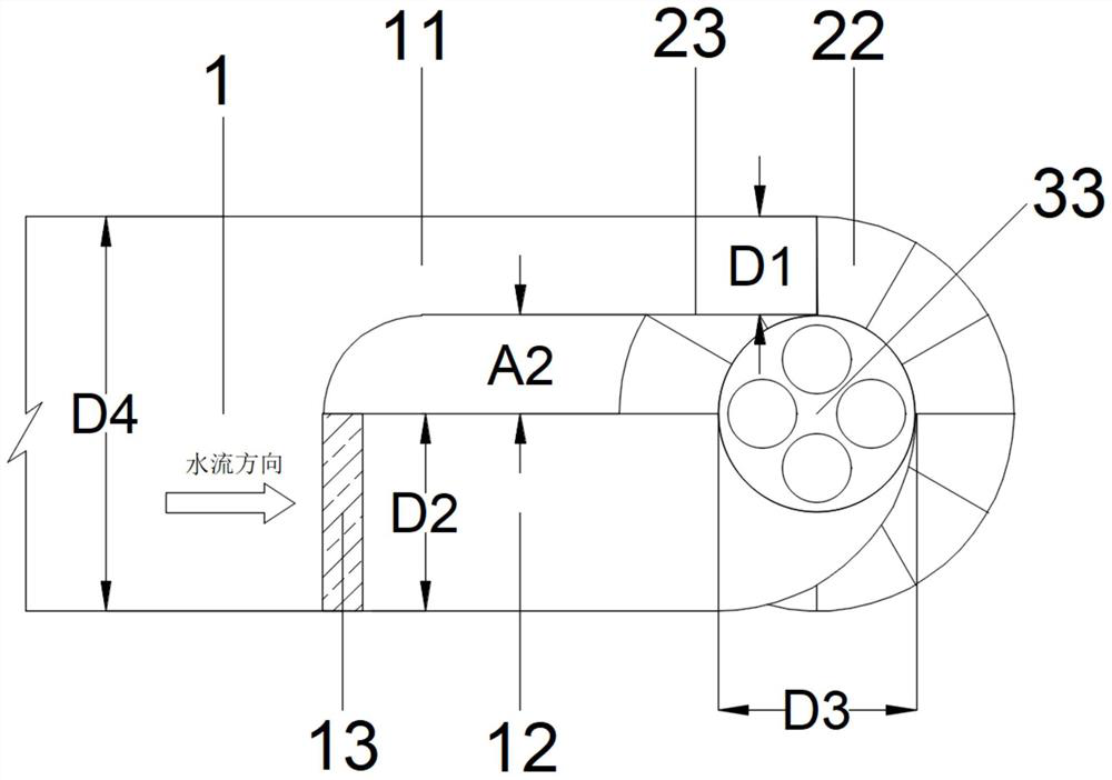 Flow-dividing regulation and storage system with spiral steps and pore plate drop well