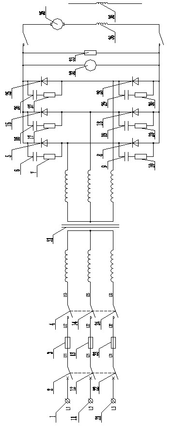 Bogie driving motor three-phase circuit