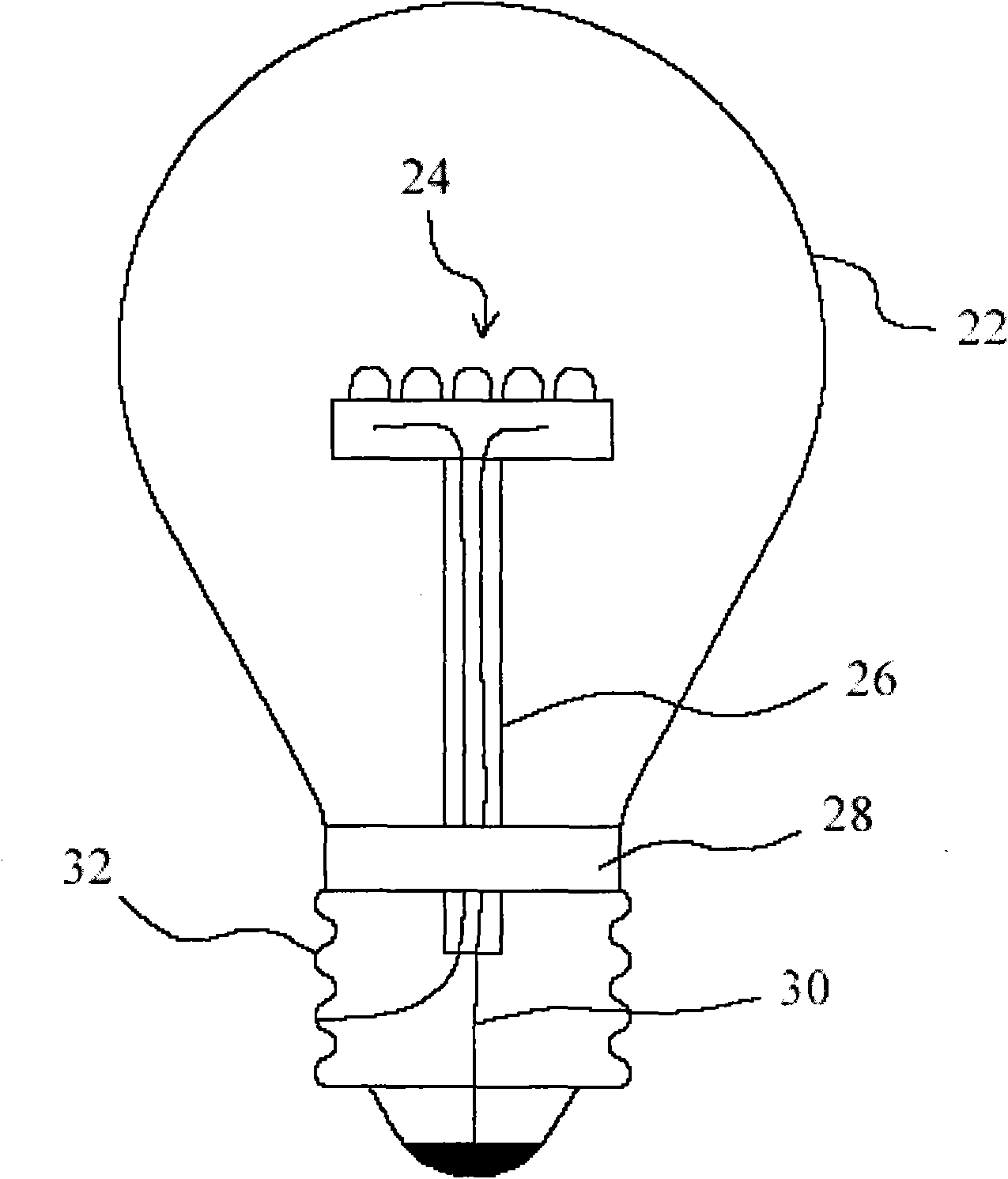 Glass packaging LED bulb and manufacturing method thereof