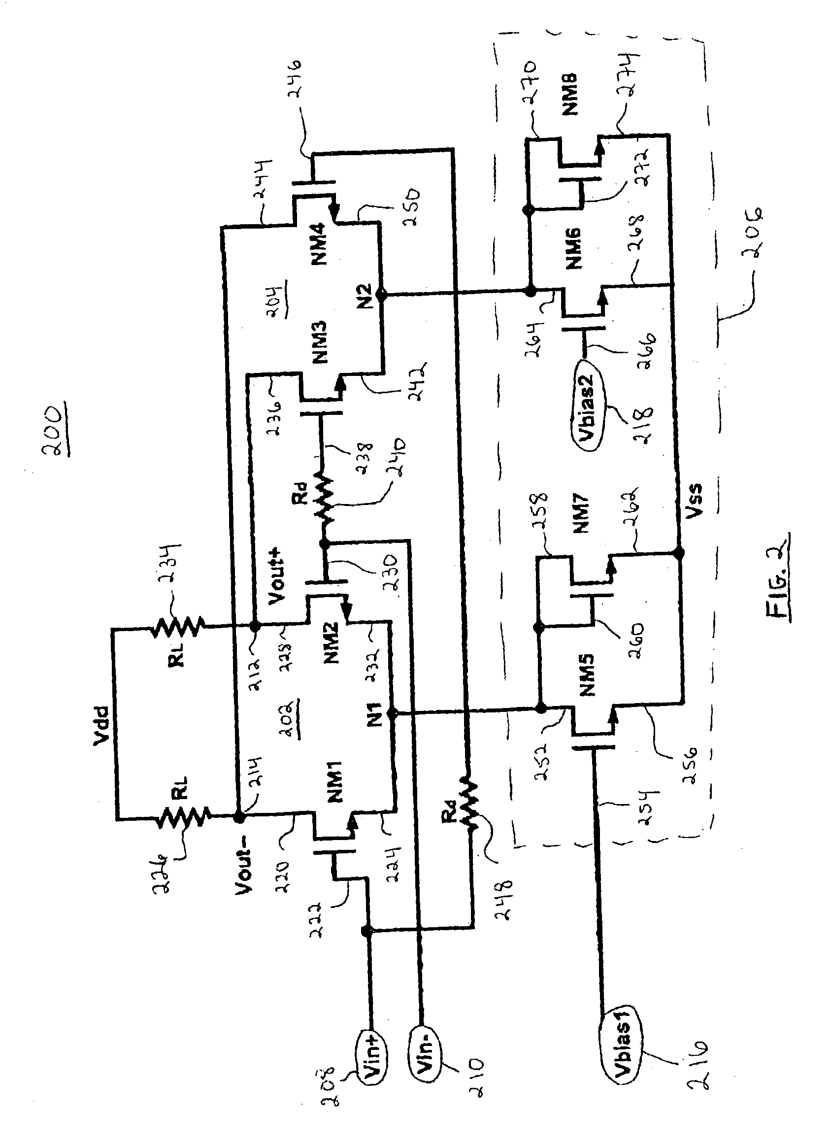 Circuit with voltage clamping for bias transistor to allow power supply over-voltage