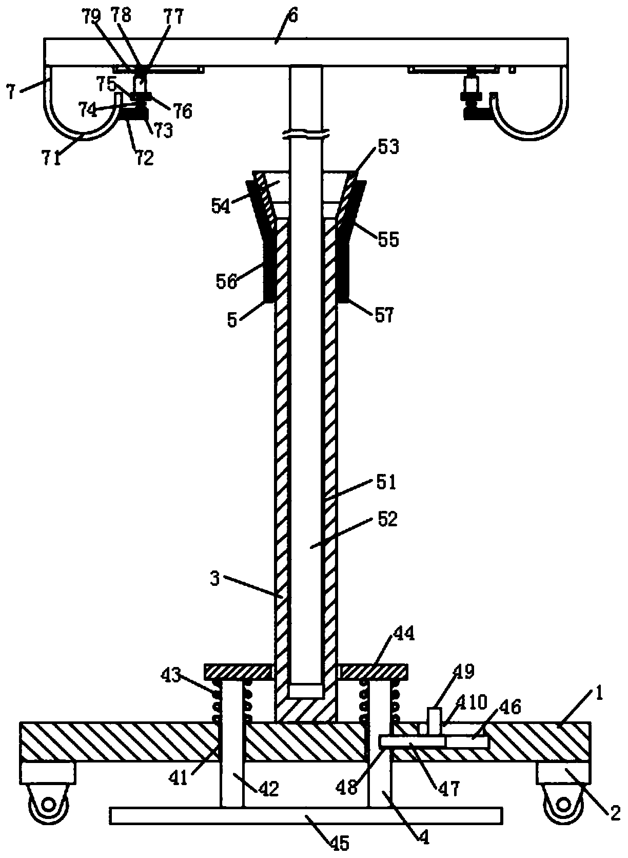 Medical infusion support stabilizing structure