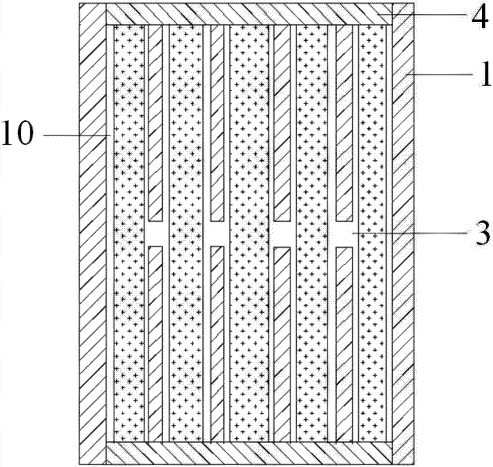 Composite frame type low-voltage bus slot and preparation method thereof