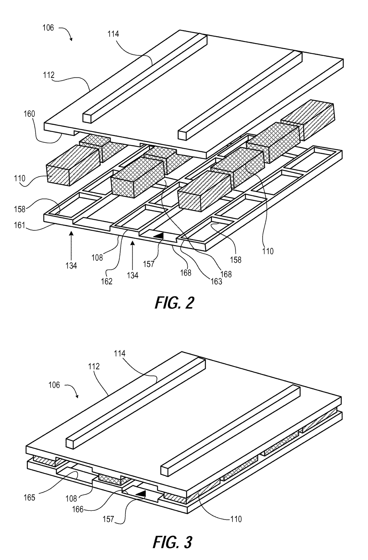 Factory configurable shock pallet for various integrated rack weights