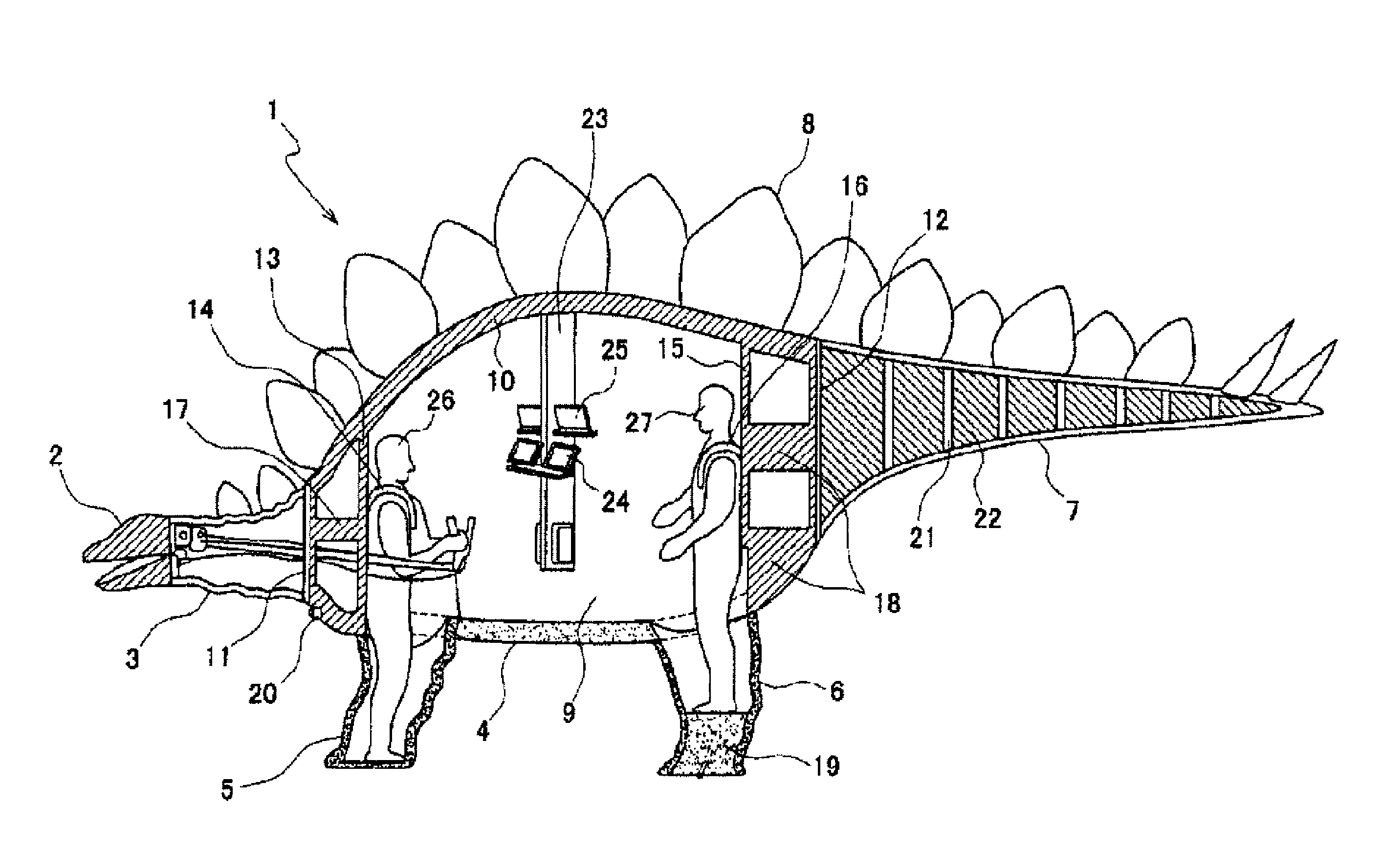 Large-quadrupedal-animal costume suit