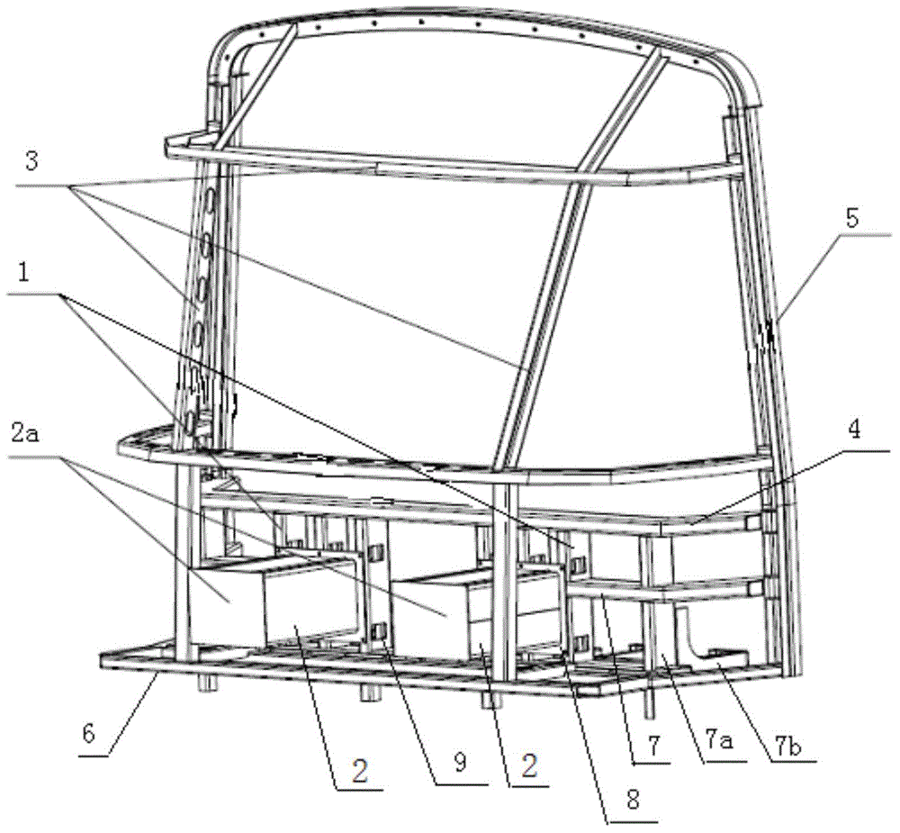 Energy absorption structure for railway vehicle cab