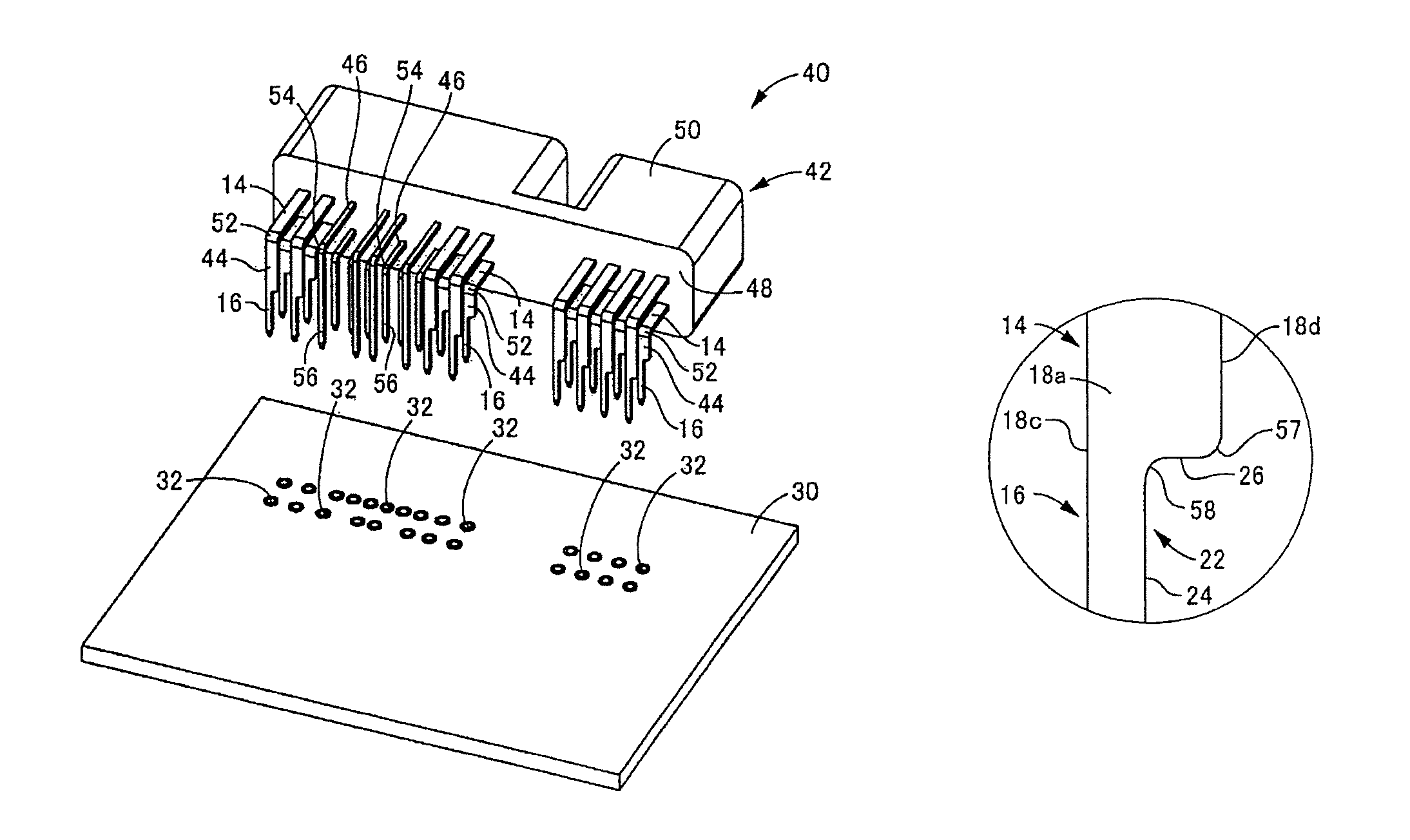 Printed circuit board terminal and printed circuit board connector having the same