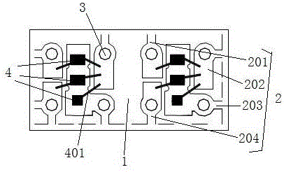 Encapsulation module for surface mounted RGB-LED (Red, Green, Blue-Light Emitting Diode) and manufacturing method thereof