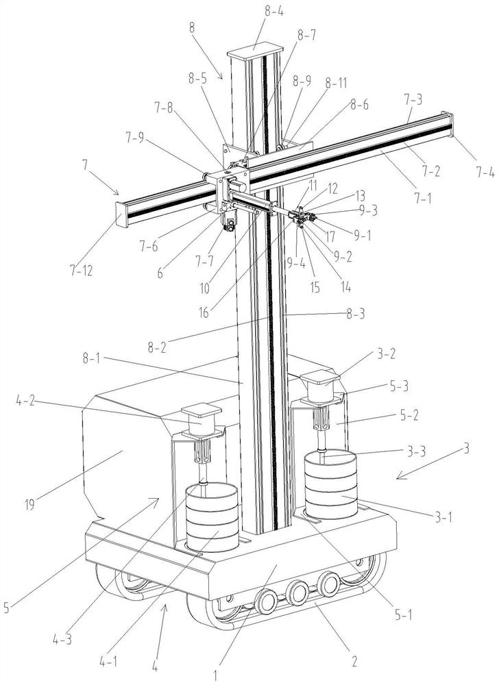 A kind of box girder end face spraying device and spraying method