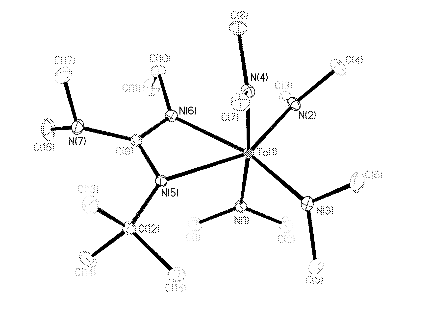 Tantalum amido-complexes with chelate ligands useful for CVD and ALD of TaN and Ta205 thin films