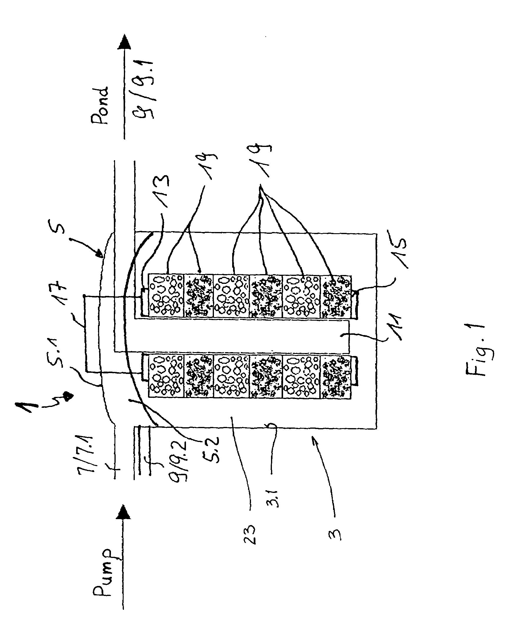 Filter device for garden ponds or similar