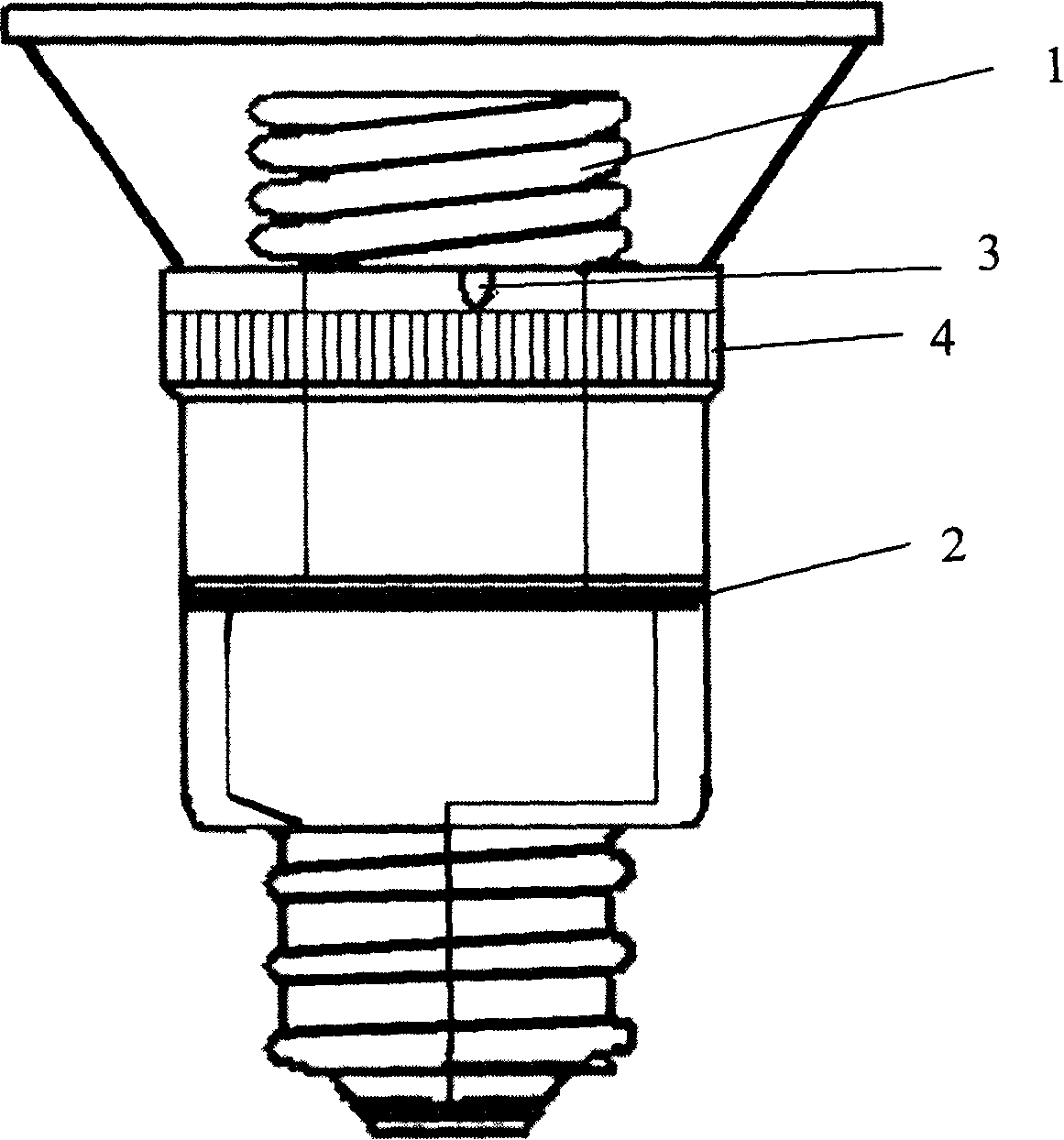 New type non-filament florescent lamp working in brightness arc transition zone