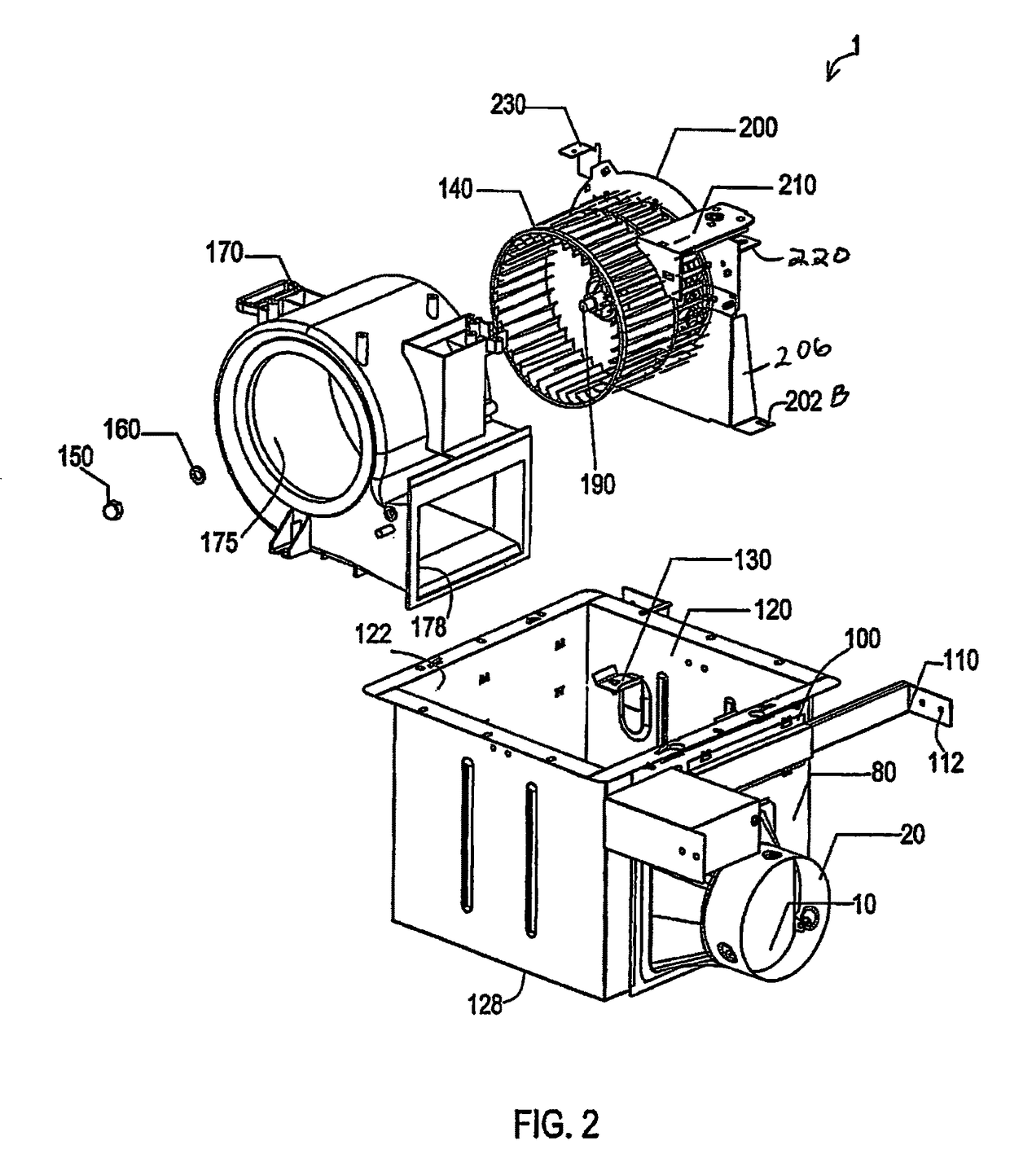 80/90 CFM bath fan with telescoping side extension brackets and side by side motor and blower wheel