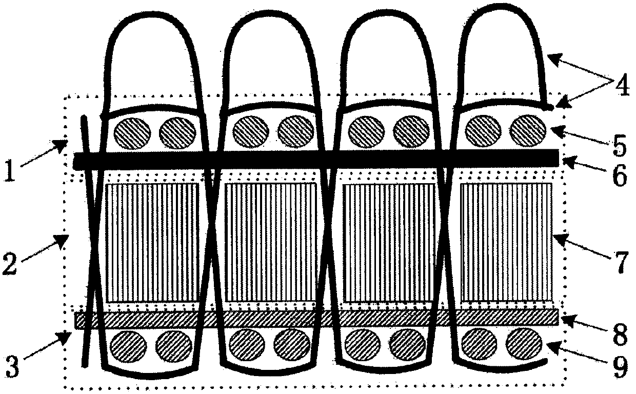 Coil structure electrothermal evaporation multi-layer filling fabric, manufacturing method and application