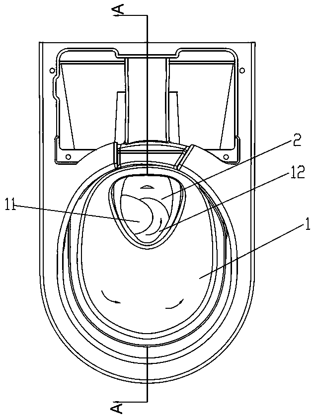 A flush toilet