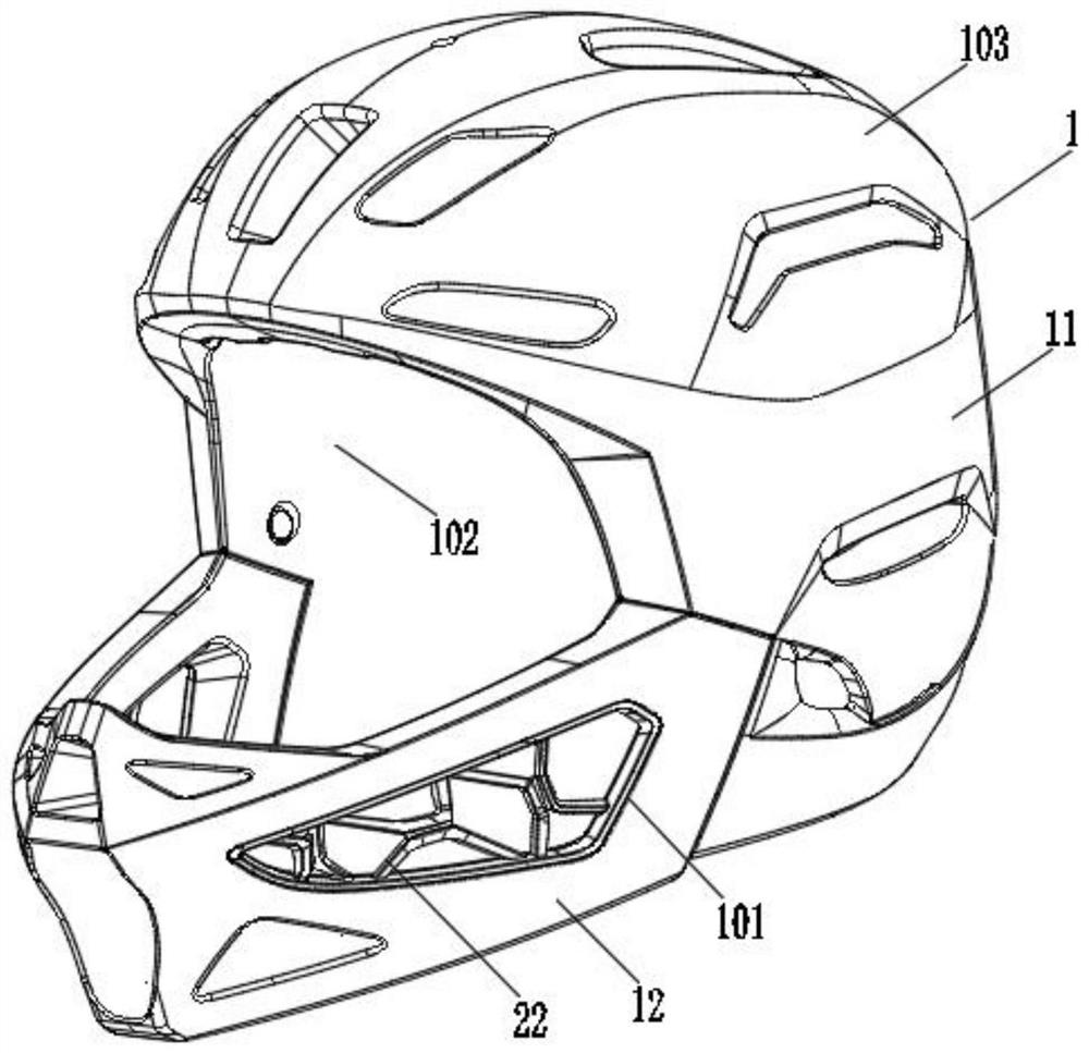 Helmet with split type skeleton structure