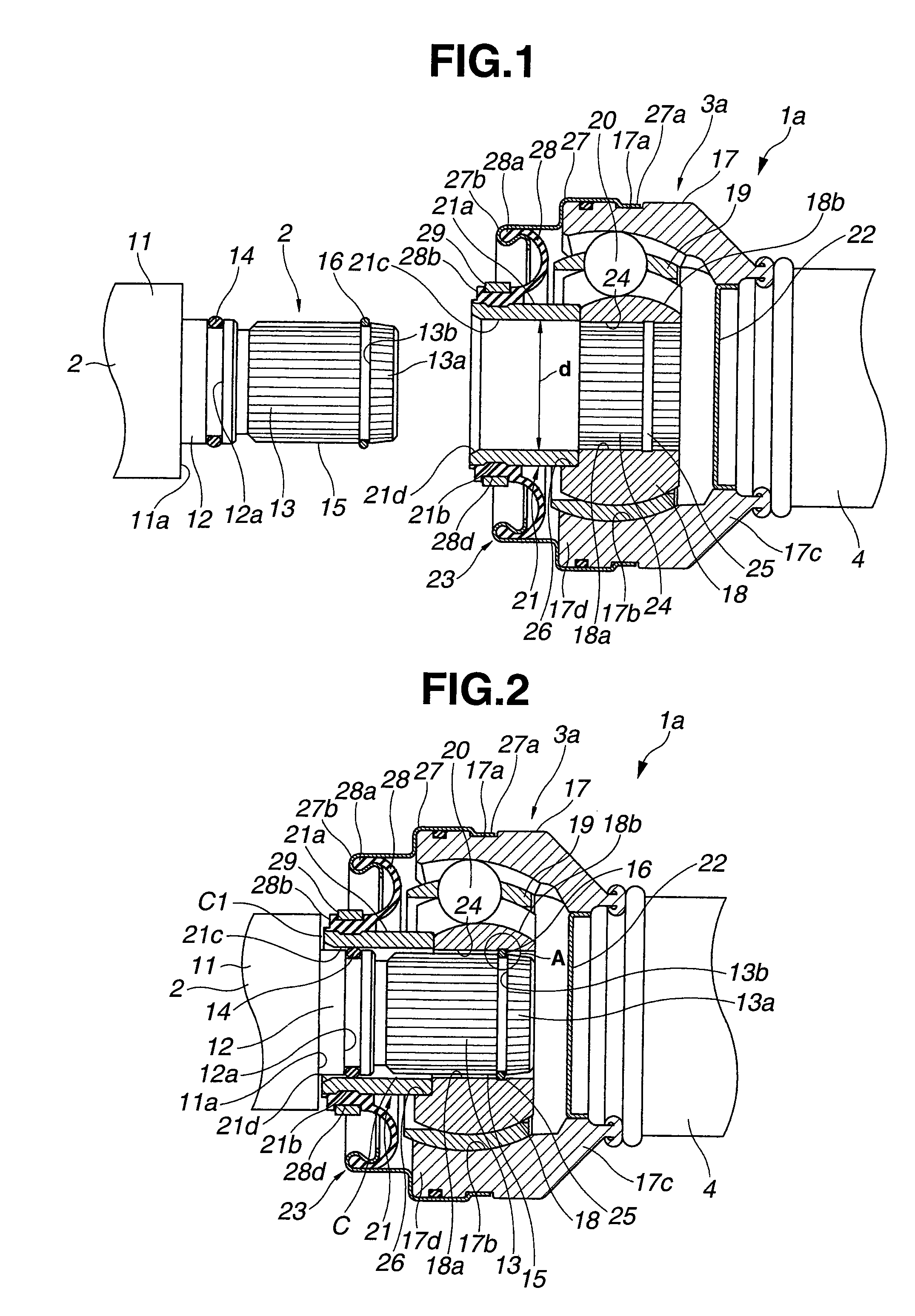 Propeller shaft and constant velocity universal joint used therein