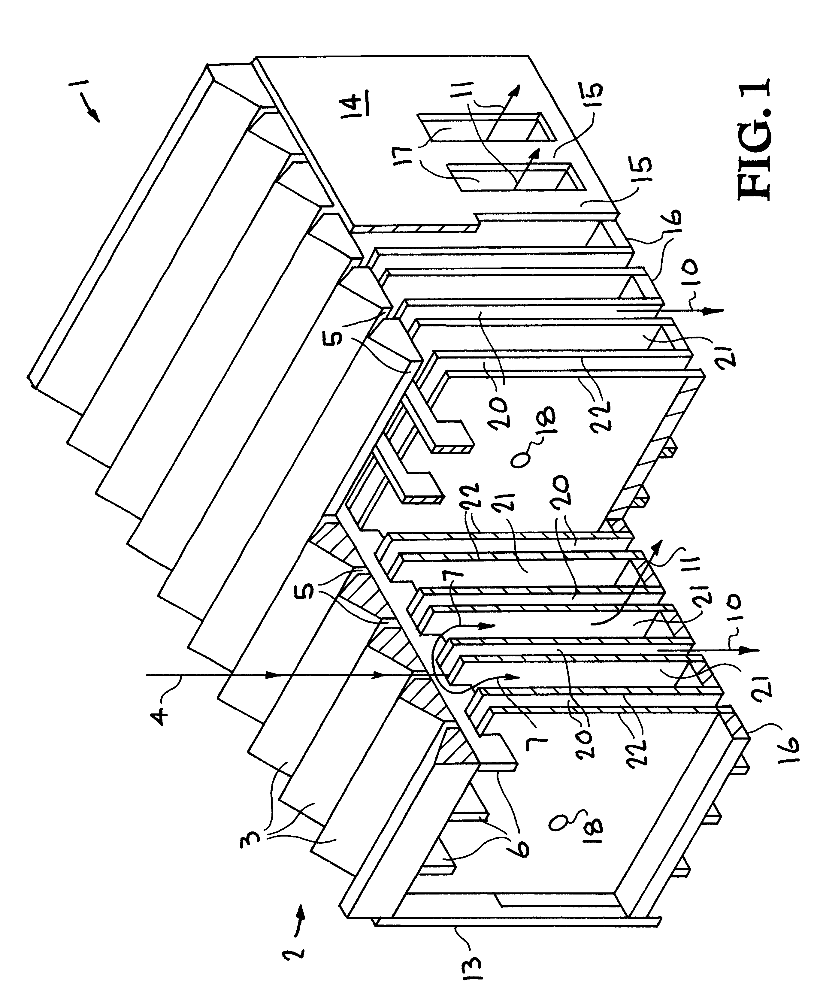 Low pressure drop, multi-slit virtual impactor