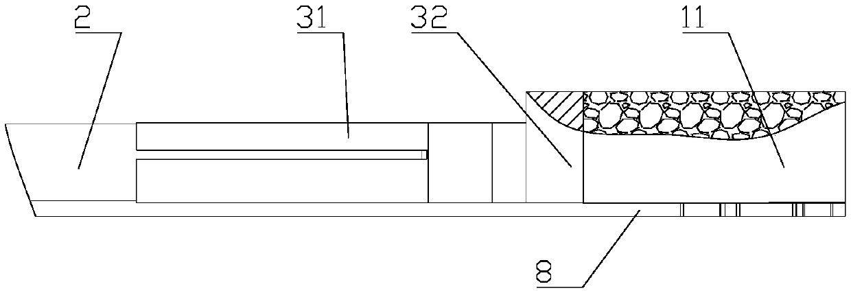 Crash protection efficient energy absorption island structure for electric automobile