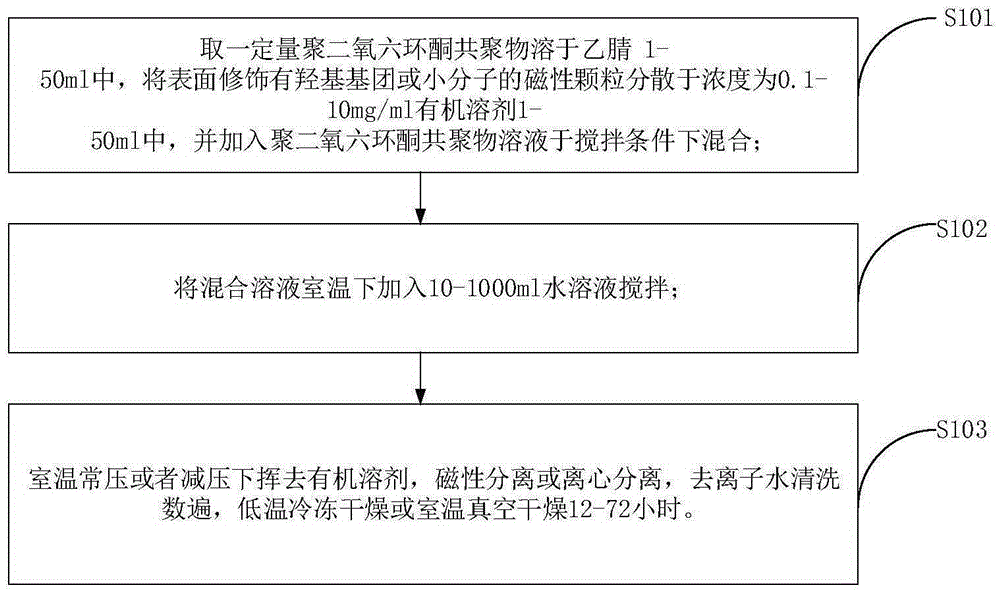 Preparation method of polydioxanone copolymer coated magnetic-particles