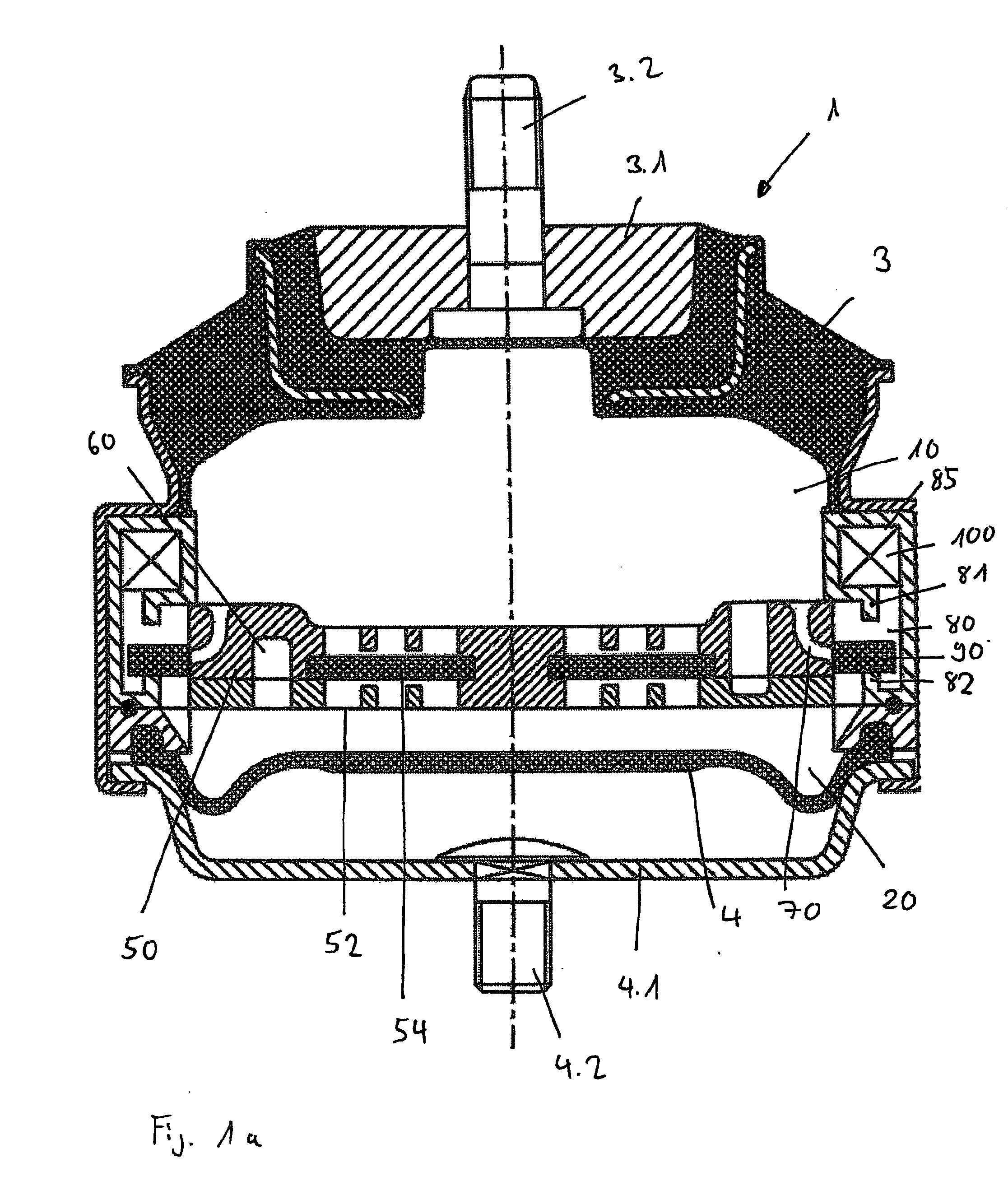 Switchable assembly bearing with hydraulic damping