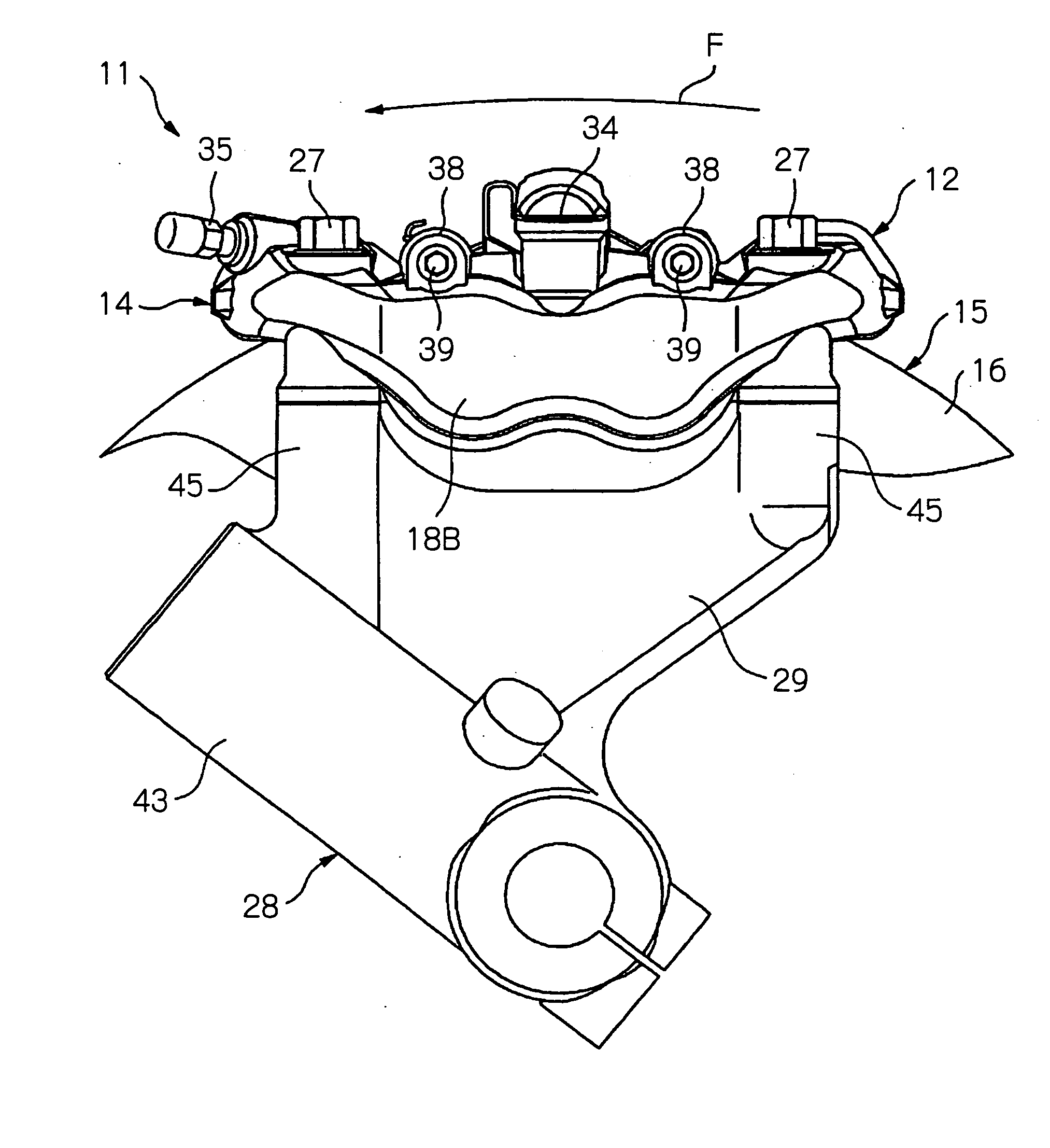 Radially mounted disk brake