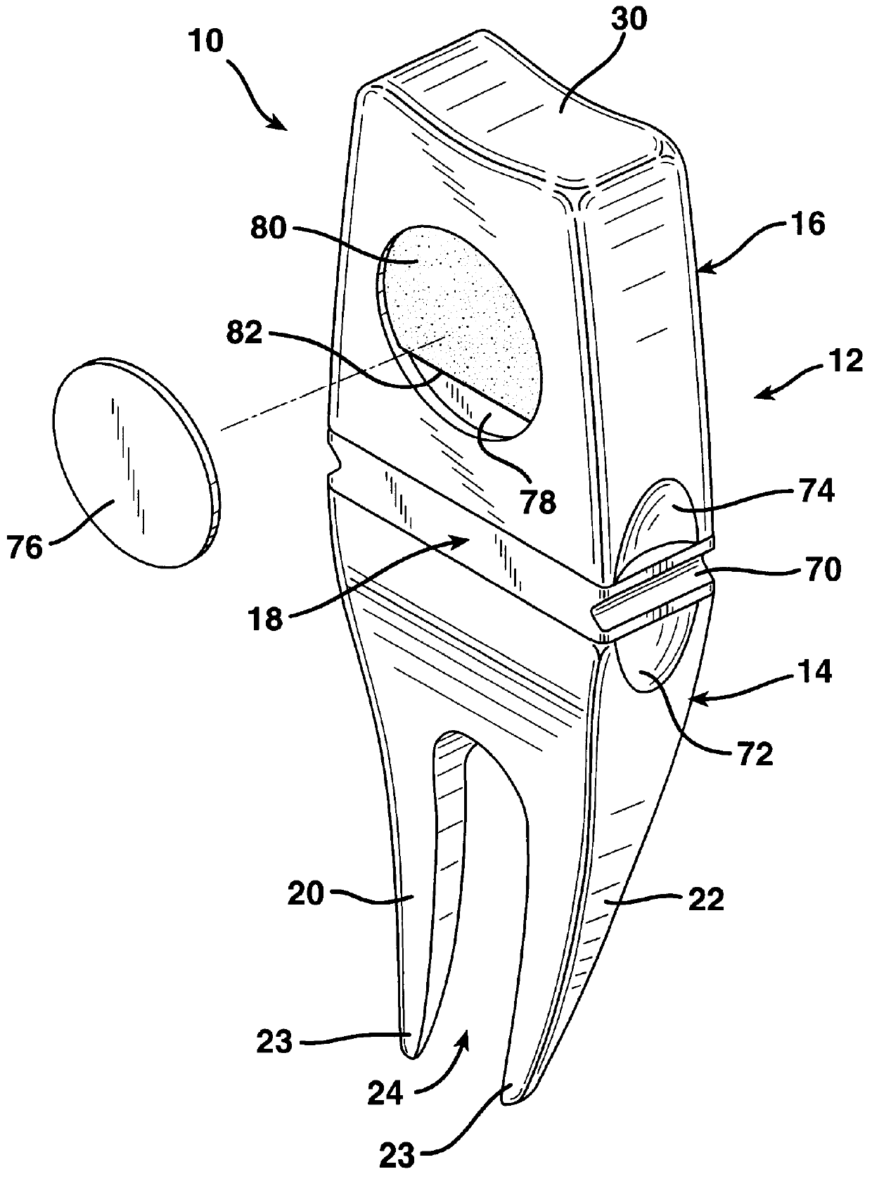 Divot tool with ball marker and brush