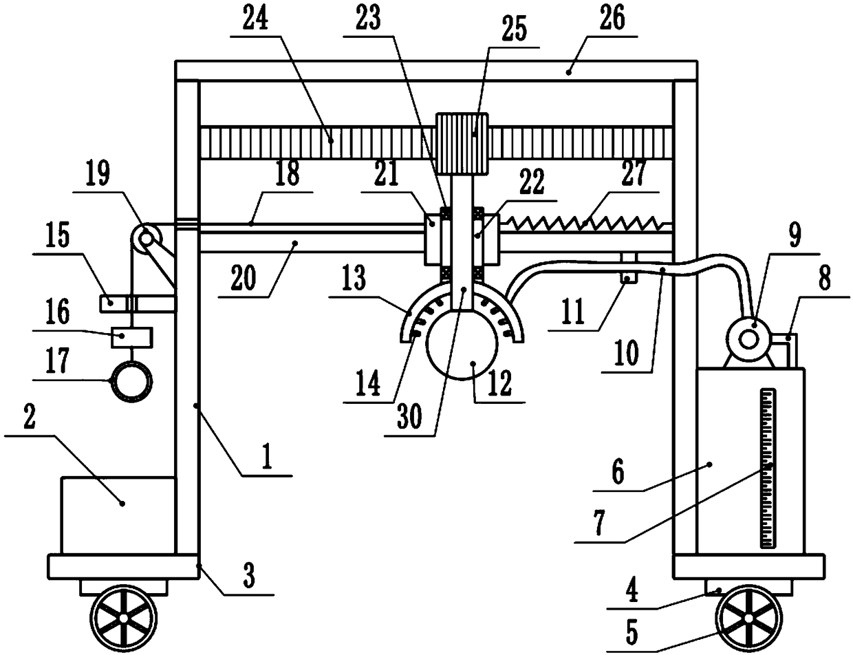 Manual agricultural greenhouse vegetable irrigation device