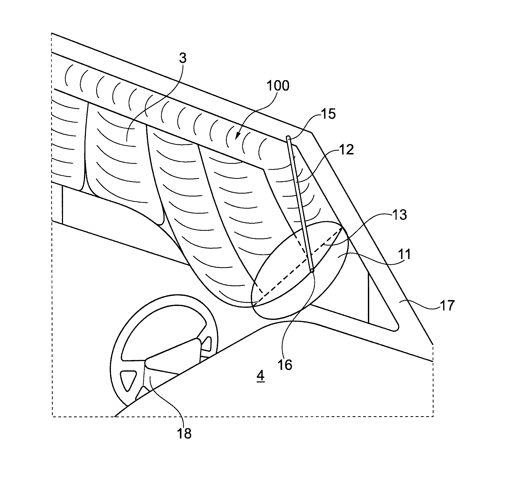 Curtain airbag for a vehicle