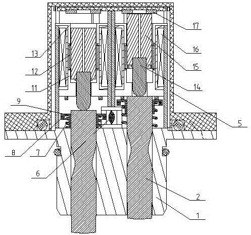 Electric control system two-pin electromagnetic valve for automobile engine