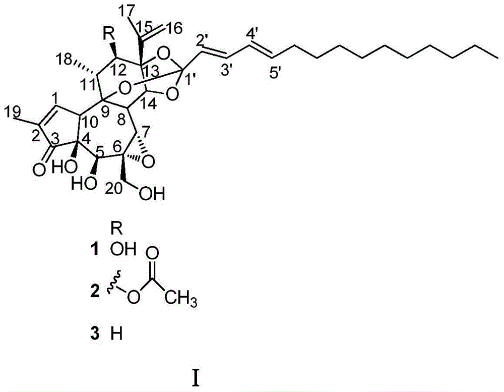 Application of daphnetoxin diterpene in preparing anti-HIV drug