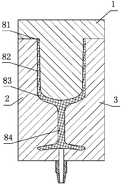 Molding process for plastic red wine goblet