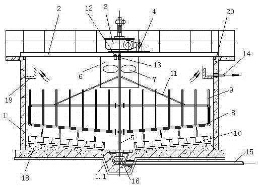 Installation structure of sludge thickener