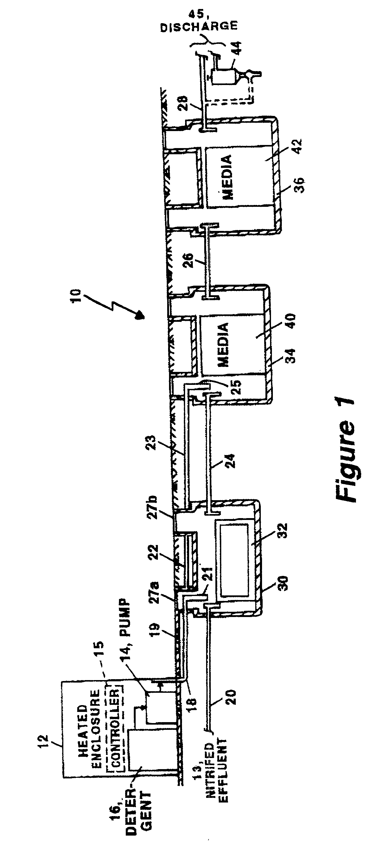 Denitrification system for nitrified wastewater or nitrified water