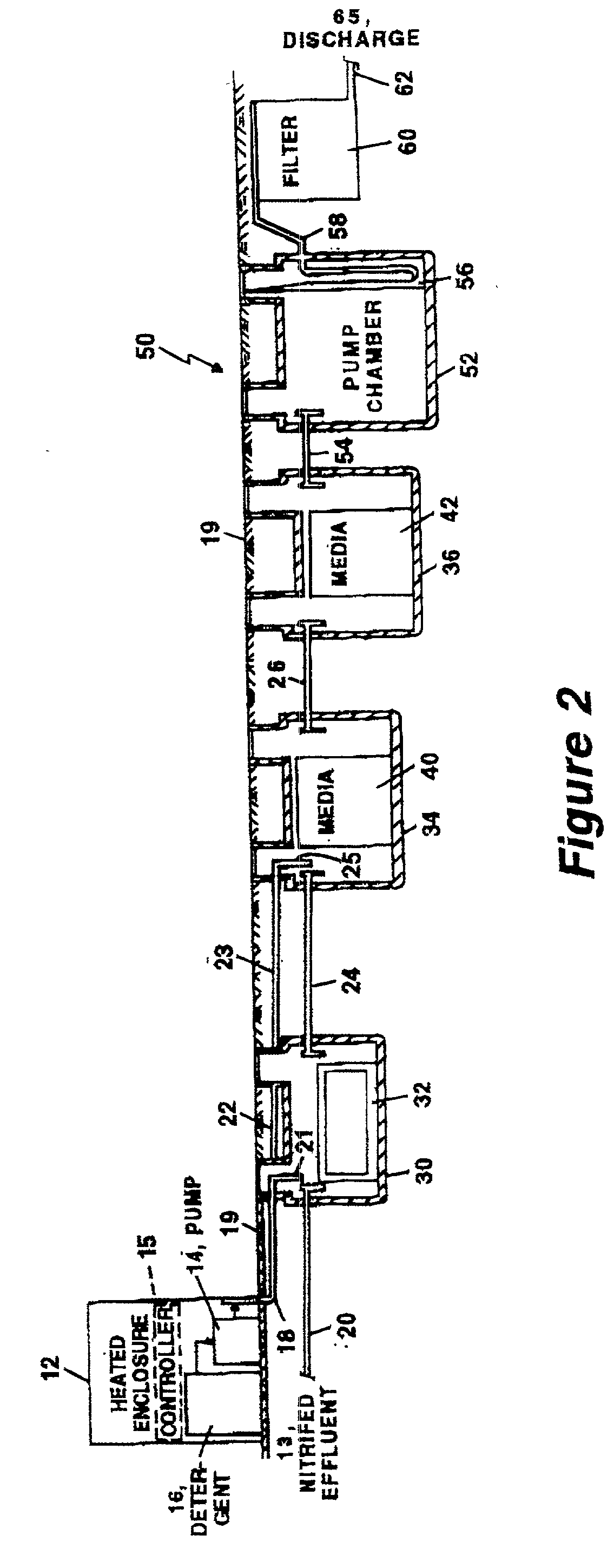 Denitrification system for nitrified wastewater or nitrified water