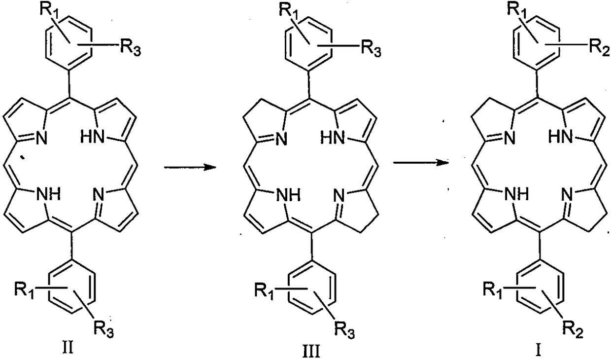 Diphenyltetrahydroporphin compound, preparation method and application thereof