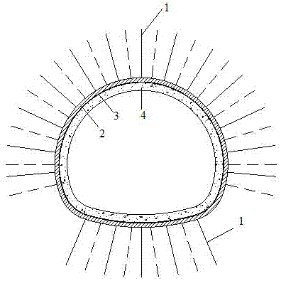 Composite lining for large-deformation surrounding rock section