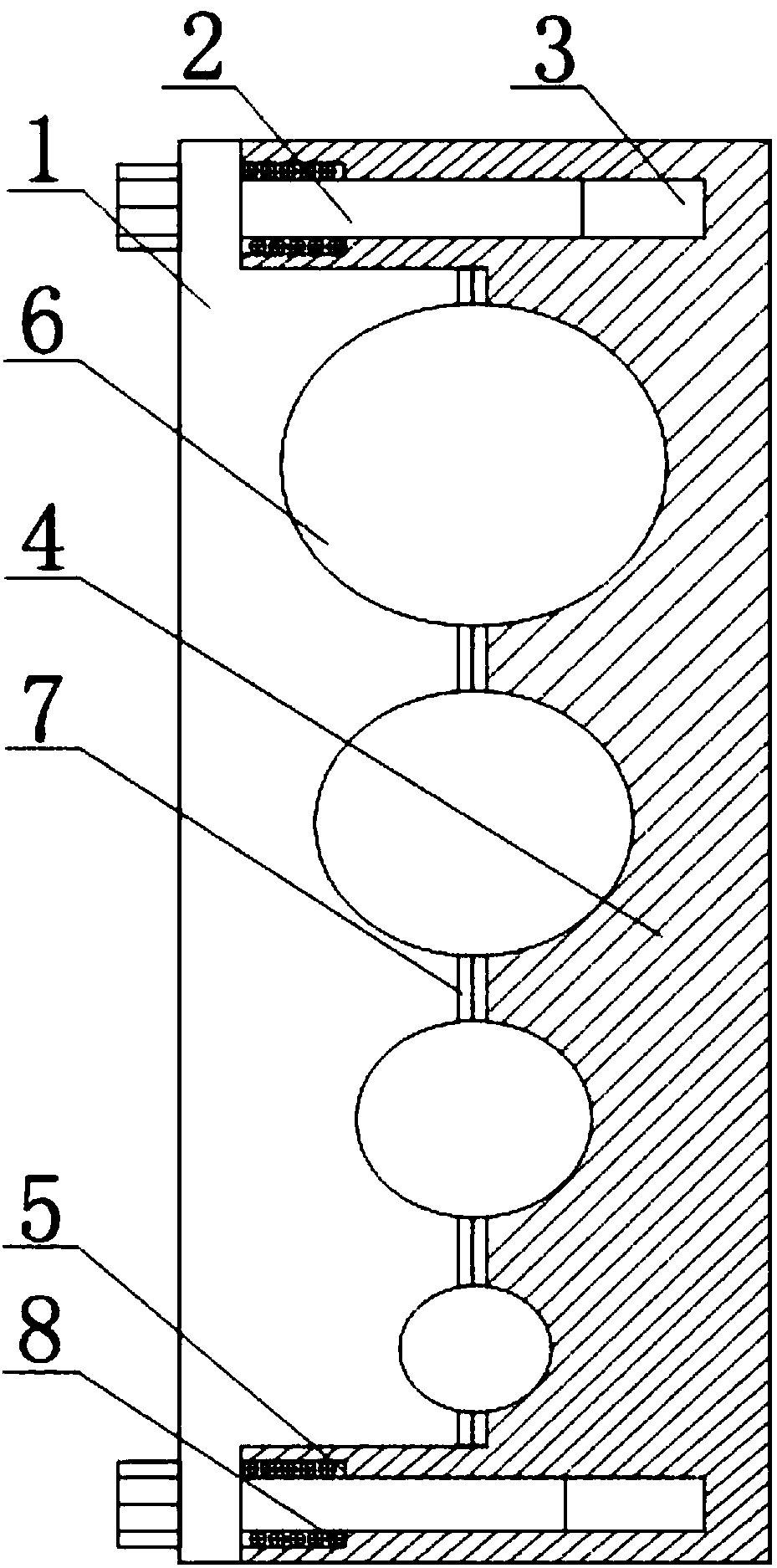 Fixing device used for simultaneously welding multiple locomotive drain pipes