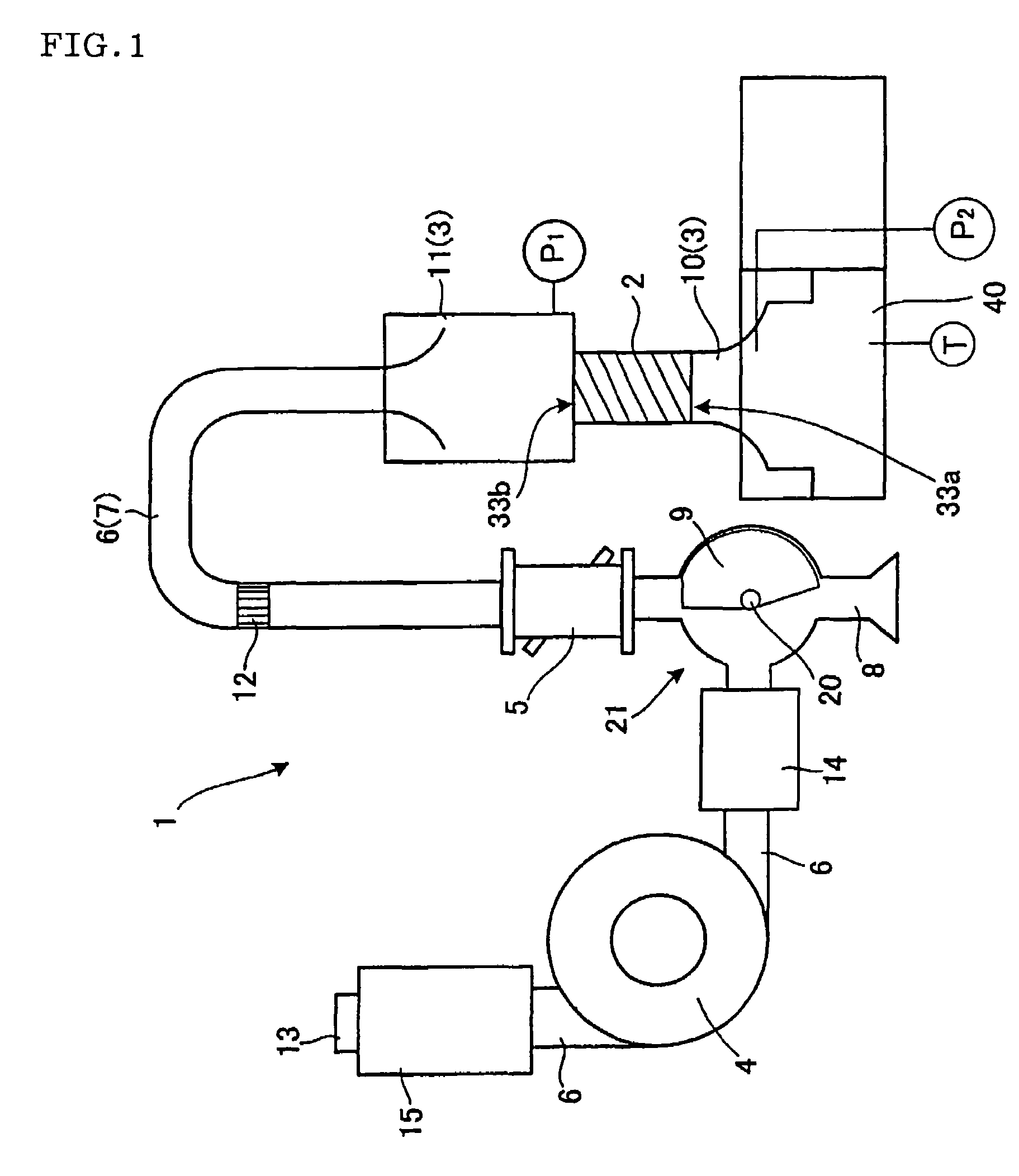 Device for measuring filter pressure loss