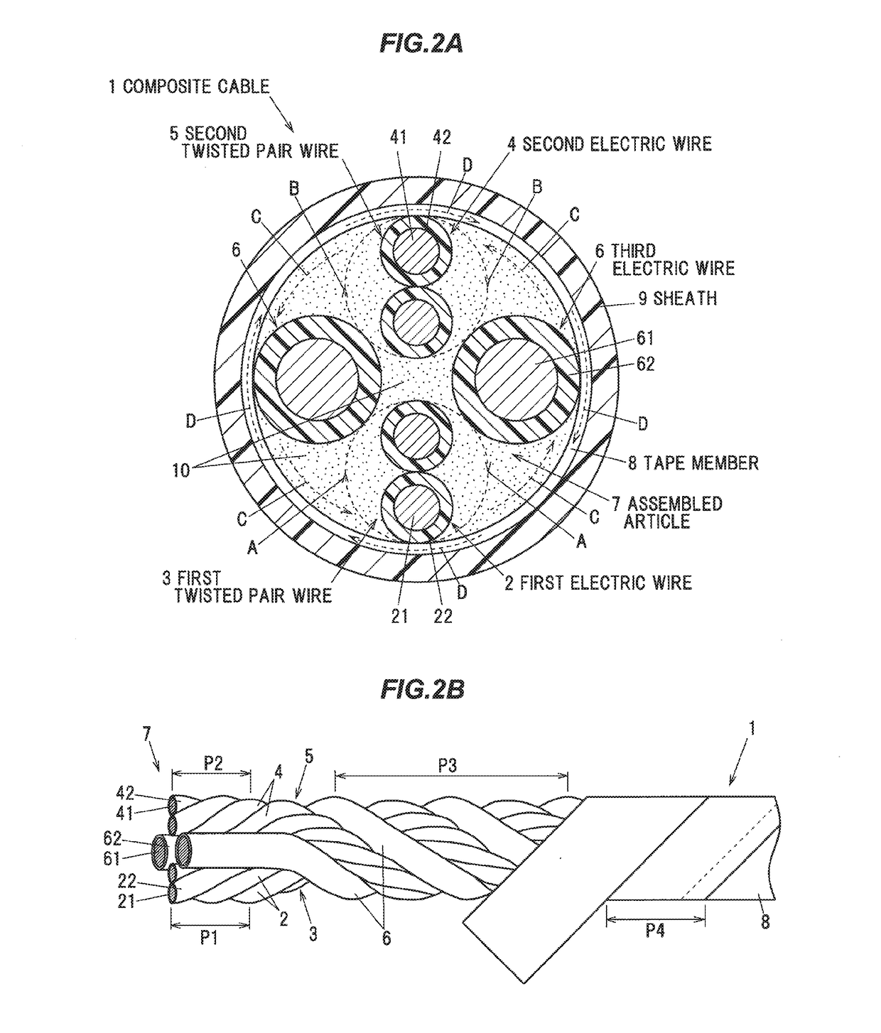 Composite cable and composite harness