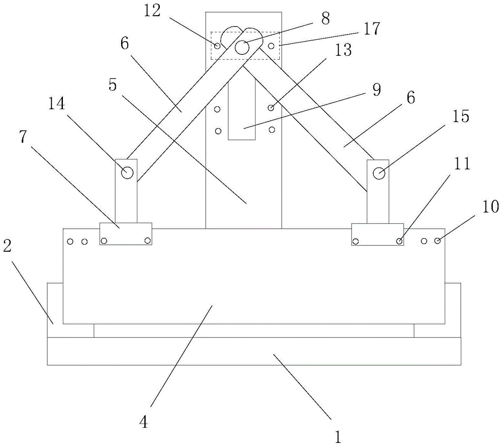 Advance borehole frame based on adjustable triangular support