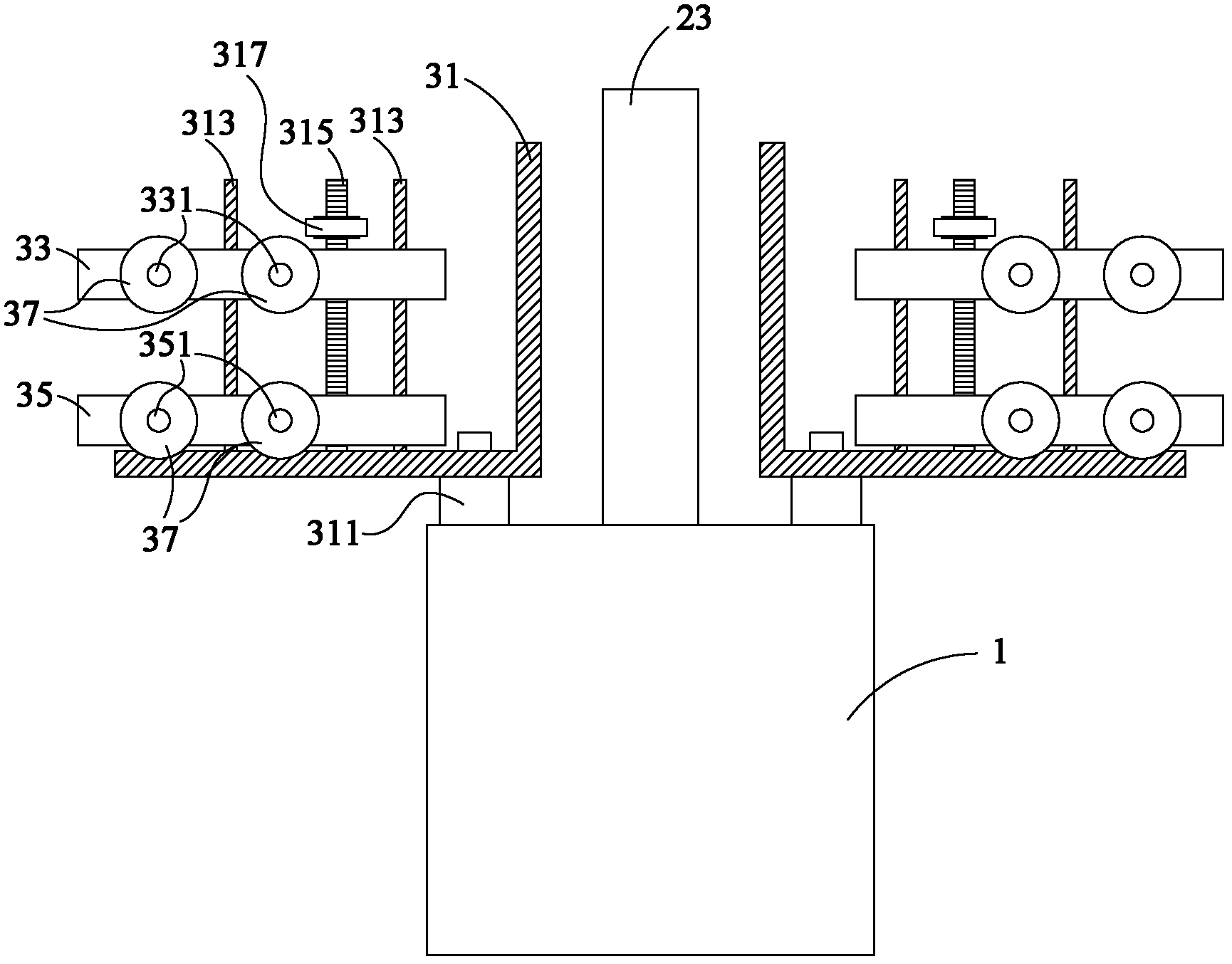 Transverse wire grinding machine of arc-shaped door handle of refrigerator