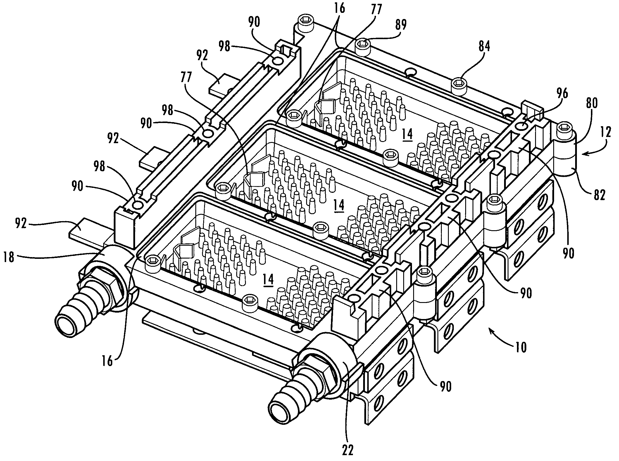 Fluid cooled electrical assembly