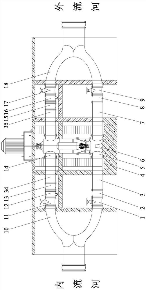 Bidirectional pipeline submerged pump device easy to dismount and mount