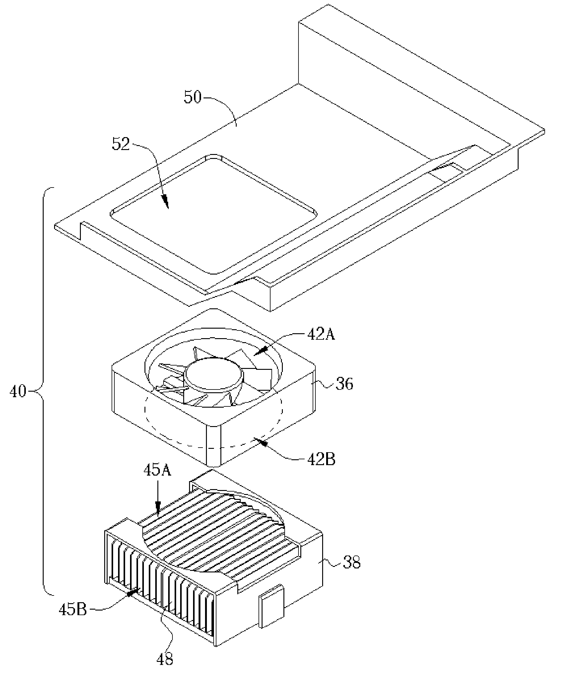 Cooling module of computer system and related apparatus with air wall for preventing recycling of heated air